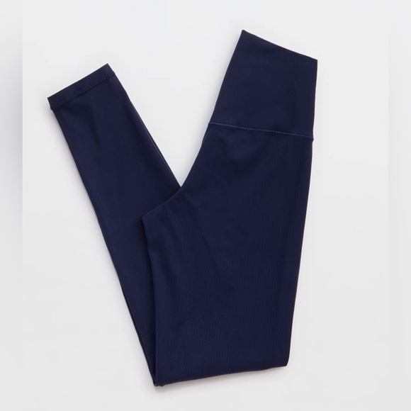 Offline by Aerie Real Me XTRA High Waisted Ribbed Leggings XS Navy 7/8 - Picture 5 of 8